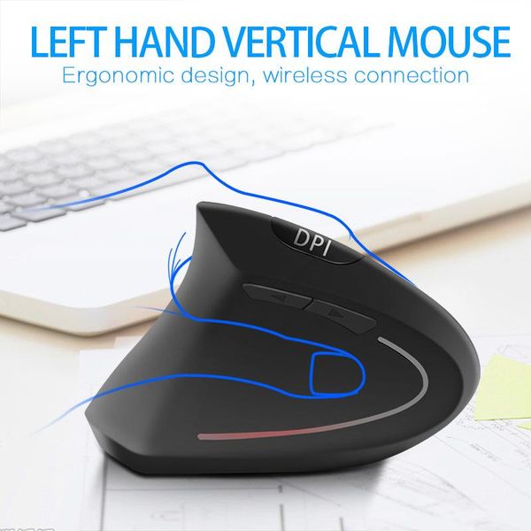 

mice ergonomic vertical mouse wireless left hand computer gaming 5d usb optical gamer mause for lappc game