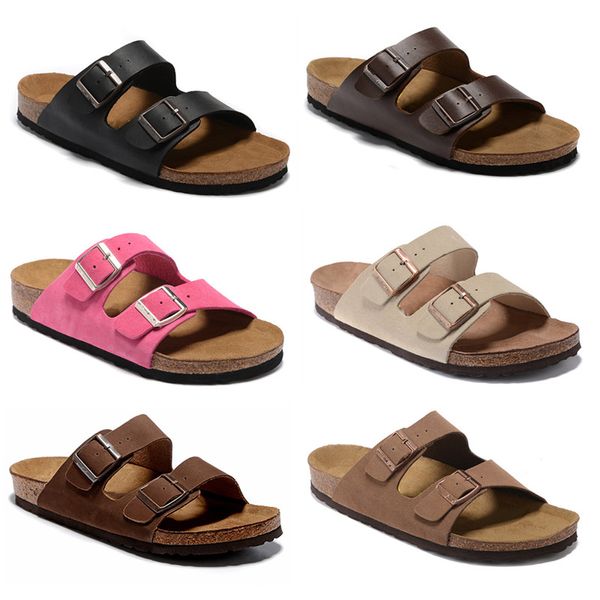 

Arizona Cork slippers Luxury Designer Flat Flip Flops Mens Womens Summer Beach Slide Slippers Ladies Leather Platform sandals for men, 24