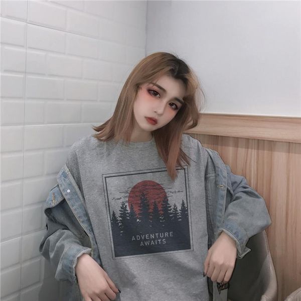 

summer female fashion 2020 female cartoon printing letter universe belief large size s 2xl harajuku short sleeved t shirt, White