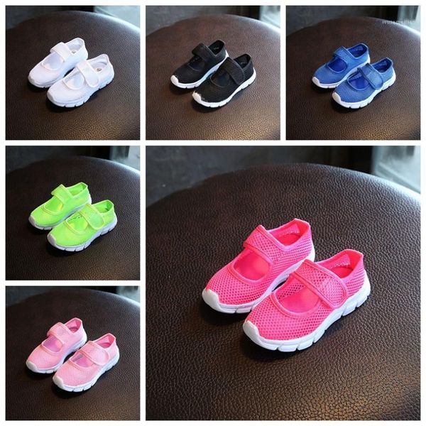 

athletic & outdoor weixinbuy children canvas casual shoes summer breathable mesh fashion candy kids sports boys girls sneakers 6 colors 2-11, Black