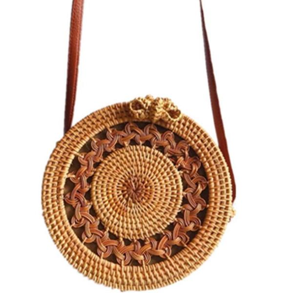 

fashion women summer rattan bags round square straw bag handmade woven beach crossbody bags circle bohemia bali handbags