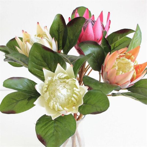 

6pcs fake protea cynaroides 19" silk protea cynaroides flower four colors for home decorative wedding centerpieces1