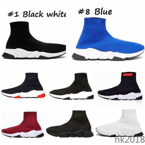 

2020 speed trainer runner sneakers black red triple black oreo fashion flat socks boots casual shoes size 36-45 nk