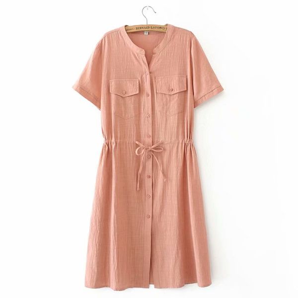 

size 2xl-4xl plus female short sleeve casual solid summer dress cotton long dresses 644r, Black;gray