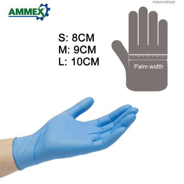 

rubber resistant 100pcs glove nitrile oil ammex disposable puncture-proof gloves for labor home food use