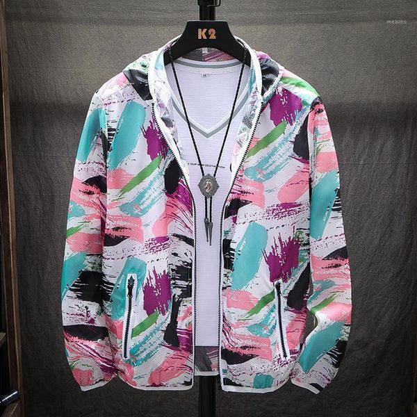 

fashion graffiti sunscreen men and women summer outdoor joggers sunclothing street jacket mens running thin coat beach clothing1, Black;brown