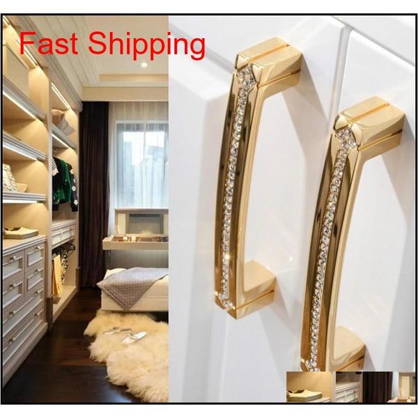 

luxury cabinet knobs 24k real gold czech crystal drawer door handle furniture knobs pull handles ne qyleyd packing2010
