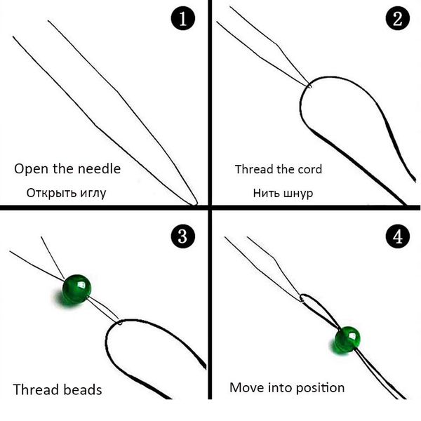 

1pcs beads pearls threading string jewelry makings tool stainless steel big eye curved open for diy bracelet earrings sqcism