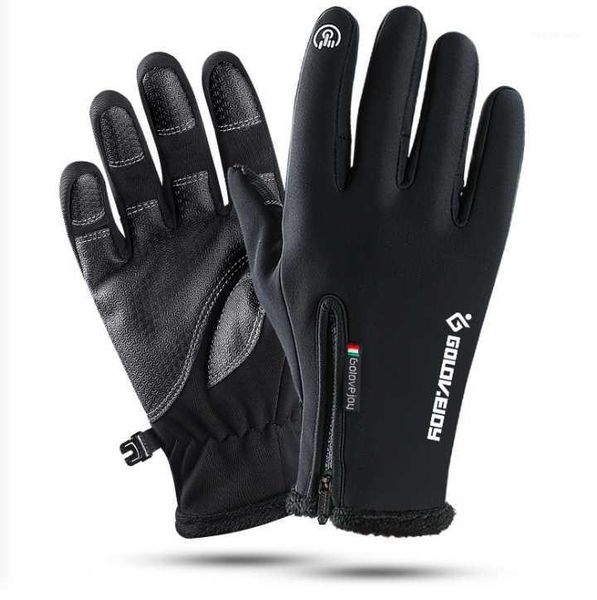 

winter outdoor warm touch screen gloves waterproof zipper men and women windproof and velvet riding mountaineering ski1