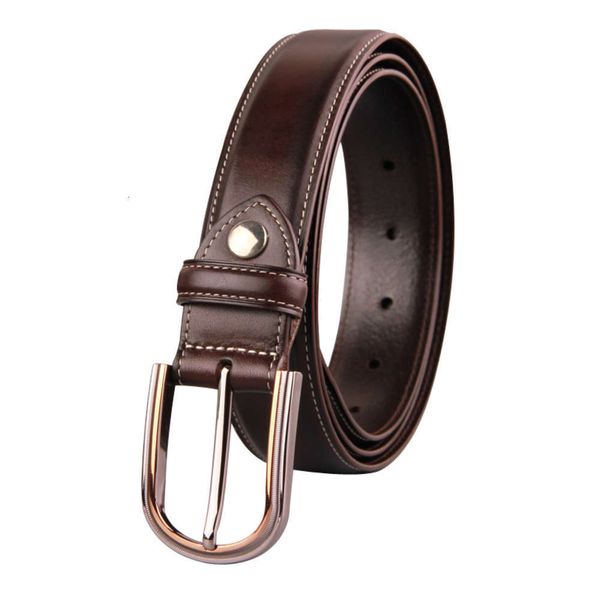 

head leather korean fashion versatile pin buckle men's trendy pants casual business trousers belt, Black;brown