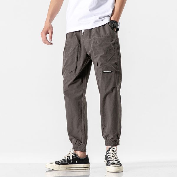 

2021 new ankle-length sweatpants streetwear spring autumn hip hop pants men's casual korean oversize joggers trouers b6nk, Black