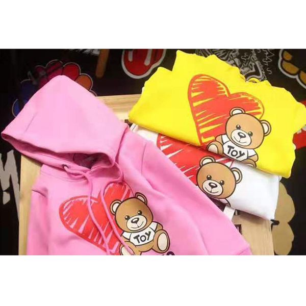 

new autumn winter bear heart pattern hoodie shirts for boys girls long sleeve t shirt for children kids 1006, Blue