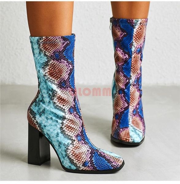 

boots 2021 autumn winter ankle women thin high heel mid calf comfortable thick 3 colors1, Black