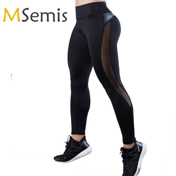 

women's yoga sports pants high waist side mesh splicing stretchy sports trouser tracksuit fitness capris yoga pants leggings, White;red