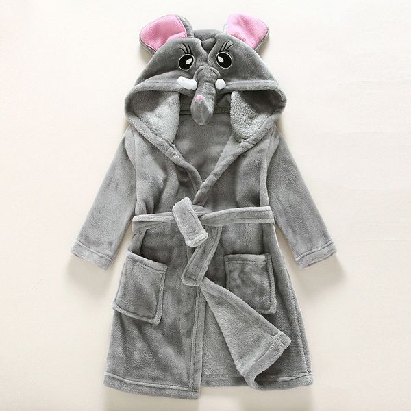 

autumn winter flannel children sleepwear robe baby boys girls bathrobe christmas kids bath robes lovely cartoon animal robes 201104, Blue;red