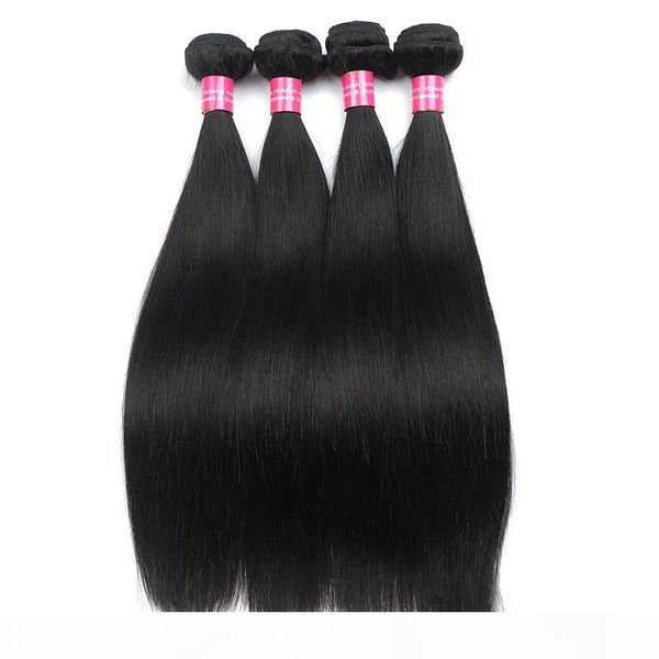 

8a brazilian virgin human hair straight 3 bundles natural color unprocessed brazilian straight virgin hair, Black