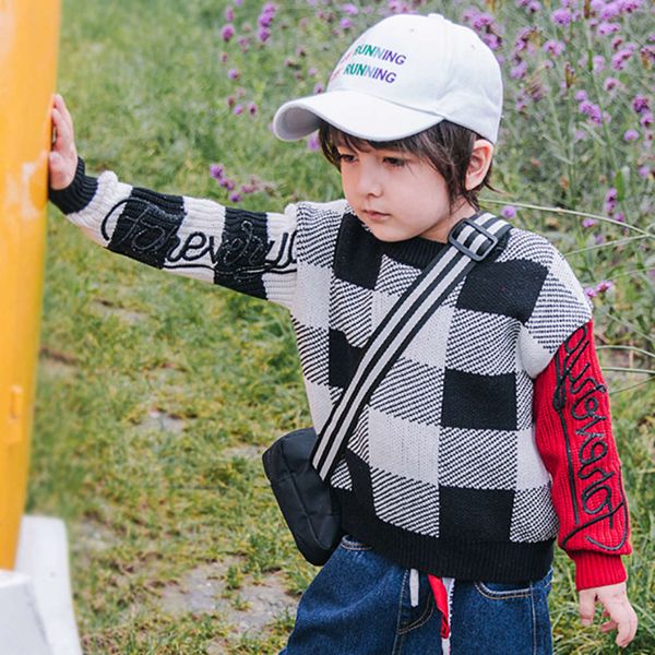 

spring boys' im and korean new t-shirt sweater autumn children's wear, Blue