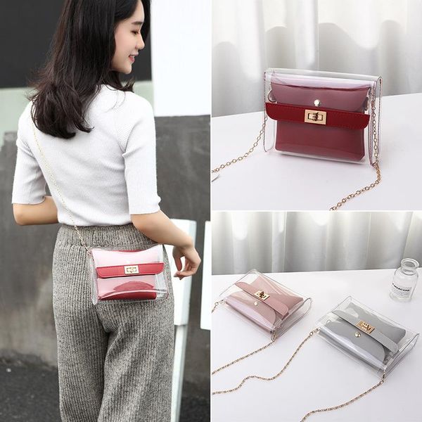 

jelly bag one shoulder female bag 2020 new fashion chain transparent messenger small