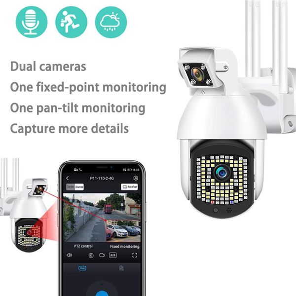 

cameras wifi dual lens wireless surveillance camera 1080p hd ptz security outdoor waterproof mobile phone ip dome video