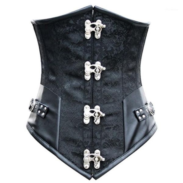 

corset lace up steel boned black steampunk corselet underbust xxl1, Black;white