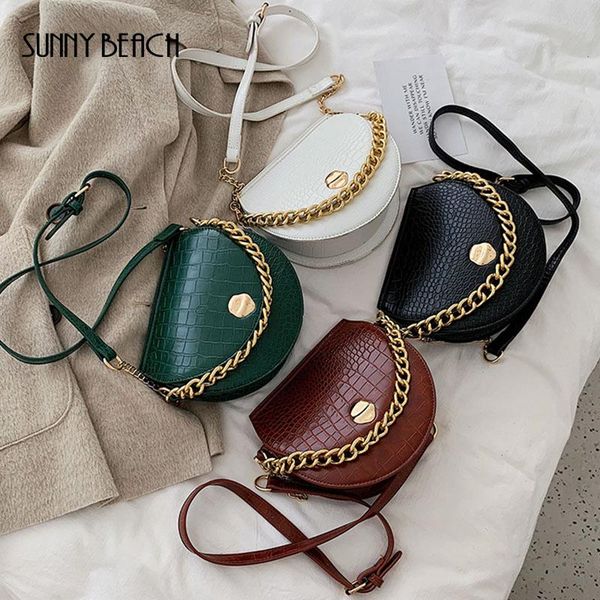 

vintage saddle bags women bag crocodile chain messenger shoulder handbag female crossbody bolsas pu leather bag japanese korean