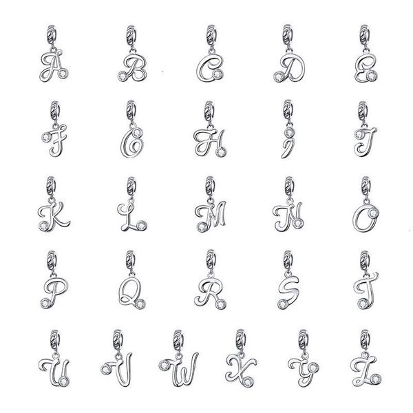 

factory5v35alphabet initial 925 26 sterling letters silver pendant handwritten language pendants charm for bracelets and