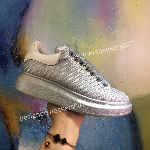 

2022 new men and women reflective shoes white shoes couple embroidery thick bottom muffin casual shoes size35-46, Black
