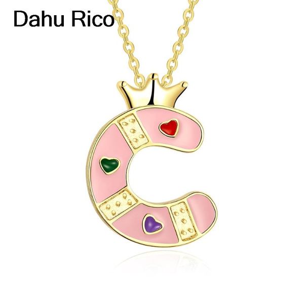 

pendant necklaces initial couple ketting jewerly friends collares largos de moda 2021 dahu rico brand gold color, Silver