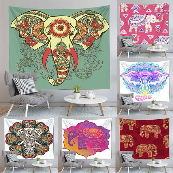 

tapestry animal indian elephant pattern wall hanging yoga mat beach towel blanket
