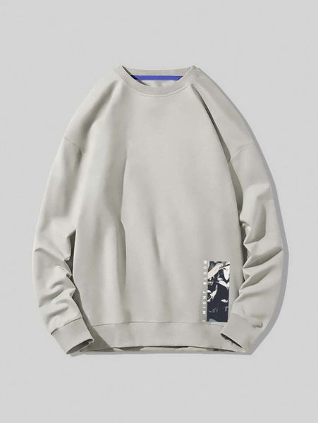 

men letter & graphic print sweatshirt t2el#, Black