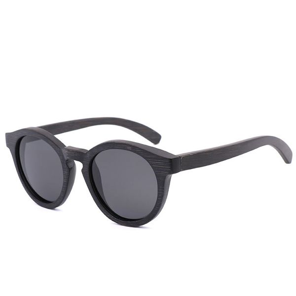 

berwer black bamboo sunglasses men polarized fashion sun glasses original wood oculos de sol masculino with bamboo round case, White;black