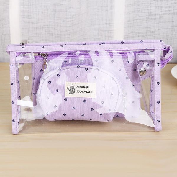 

2020 new 3pcs/set fashion brand cosmetic bags waterproof neceser portable make up bag women pvc cosmetic bags1