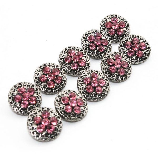 

6 colors 10pcs lot crystal 12mm metal snaps button for women's bracelet metal snap button earrings jewelry051114 h sqcvyp