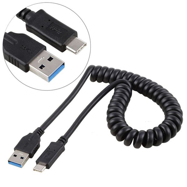 

15m high speed usb 30 male to usb-c type-c male retractable spring extension cable
