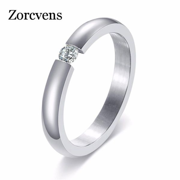

cluster rings zorcvens engagement ring for women stainless steel silver color gold finger girl gift, Golden;silver