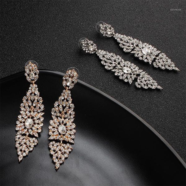 

classic baroque austrian crystal wedding bridal bride bridesmaids dangle earrings drop earrings for women1, Silver
