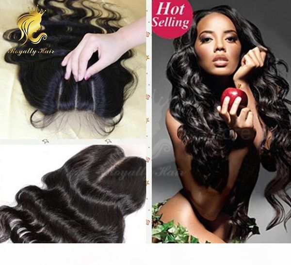 

middle 3 part peruvian lace closure malaysian body wave lace closure bleached knot 3.5x4 human malaysian closure, Black;brown