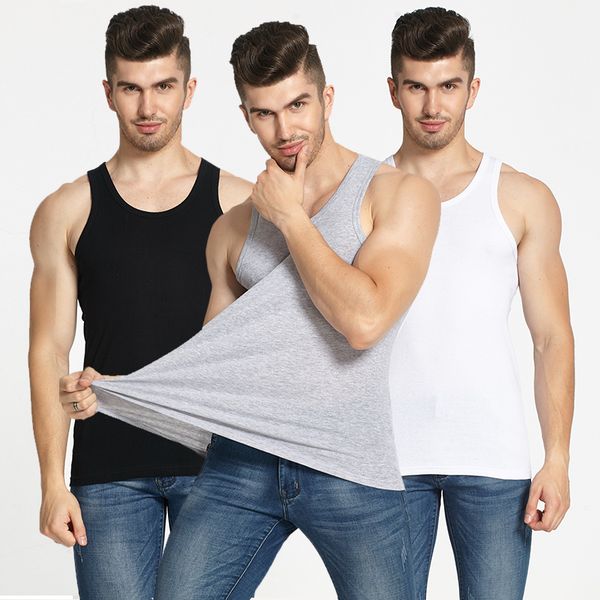 

2020 brand mens vest cotton vest for male waistcoat summer sweat sleeveless bottoming cotton vest, White;black