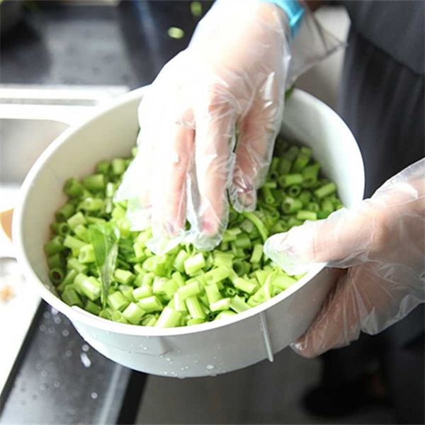 

factoryauureco-friendly 100pcs/set disposable plastic restaurant food fruit vegetable gloves kitchen accessories