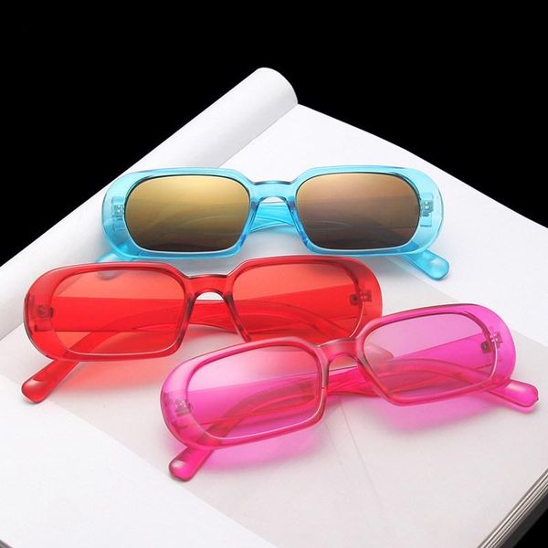 

Vintage Small Frame Women Sunglasses Anti-reflective Mirror Square Plastic Men Sun Glasses Fashion Brands Design Uv400, White;black