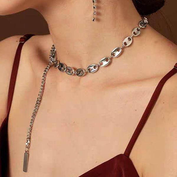 

classic silver plated long necklace chain tassel chokers for women 0927