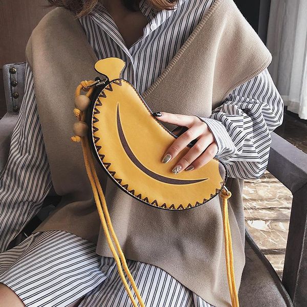 

bag for women texture ins net red small bag female 2020 new wave funny girl personality wild banana shoulder messenger