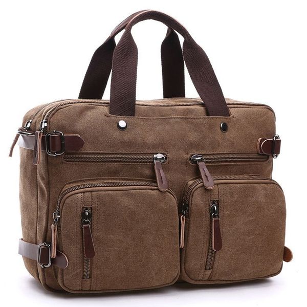 

canvas lapmen male leather briefcase for school travel suitcase messenger shoulder handbag large casual business