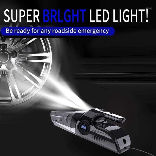 

car washer 4-in-1 handheld vacuum cleaner with digital tire inflator pump pressure gauge led light cleaner1