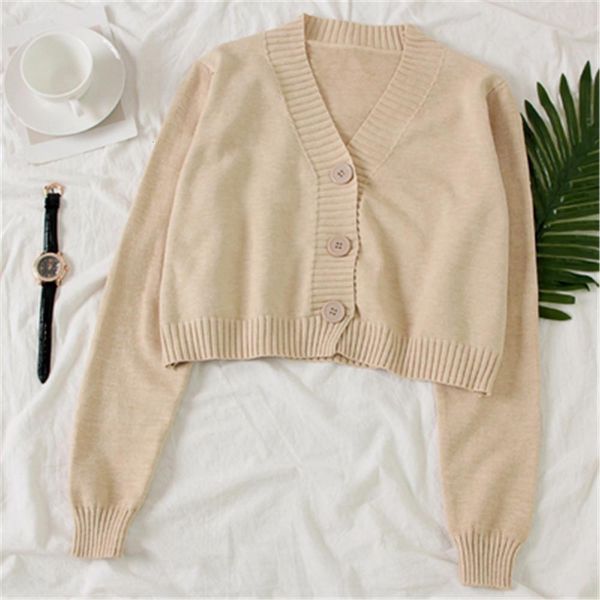 

womens cropped cardigan sweaters female black white short sweater v neck short sleeve single breasted sweater woman knitted cardigan, White;black