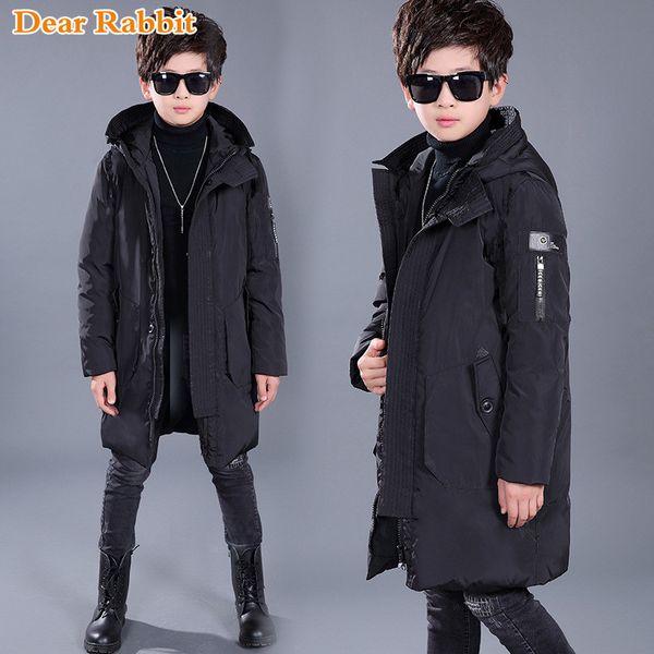 

children snowsuit winter warm down jackets for boys clothes teenage clothing kids parkas long coat size 10 12 14 16 year 201126, Blue;gray