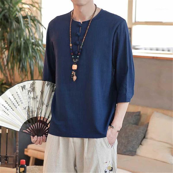 

men's casual shirts men's shirt linen sweat-absorbent solid color handmade buckle chinese style retro hanfu fashion male tang sui, White;black