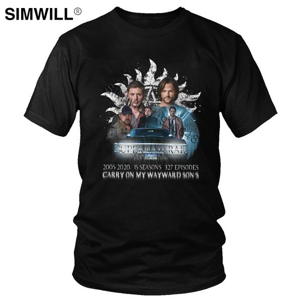 

сверхъестественное мужская с коротким рукавом повседневная eco o шеи tv winchester bros tee slim fit классический tops спорта толстовка с ка