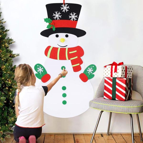

diy felt christmas snowman merry christmas decoration for home 2020 christmas ornament navidad cristmas gift happy new year 2021 bbyxxx