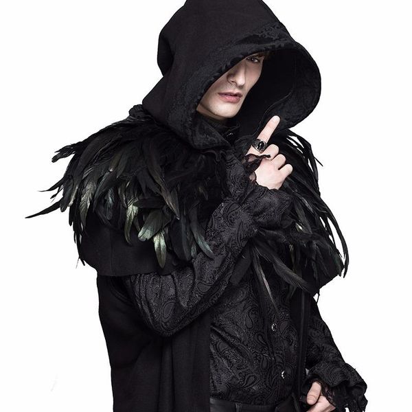 

devil fashion punk style feather cape fashion prom party stage performance clothing accessories, Blue;gray